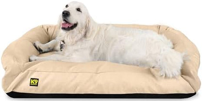 K9 Ballistics Tough Bolster Nesting Pillow Sofa Dog Bed with Removable Washable Cover - Durable, Water Resistant with Nonskid Bottom - Large, Titanium Premium Finish