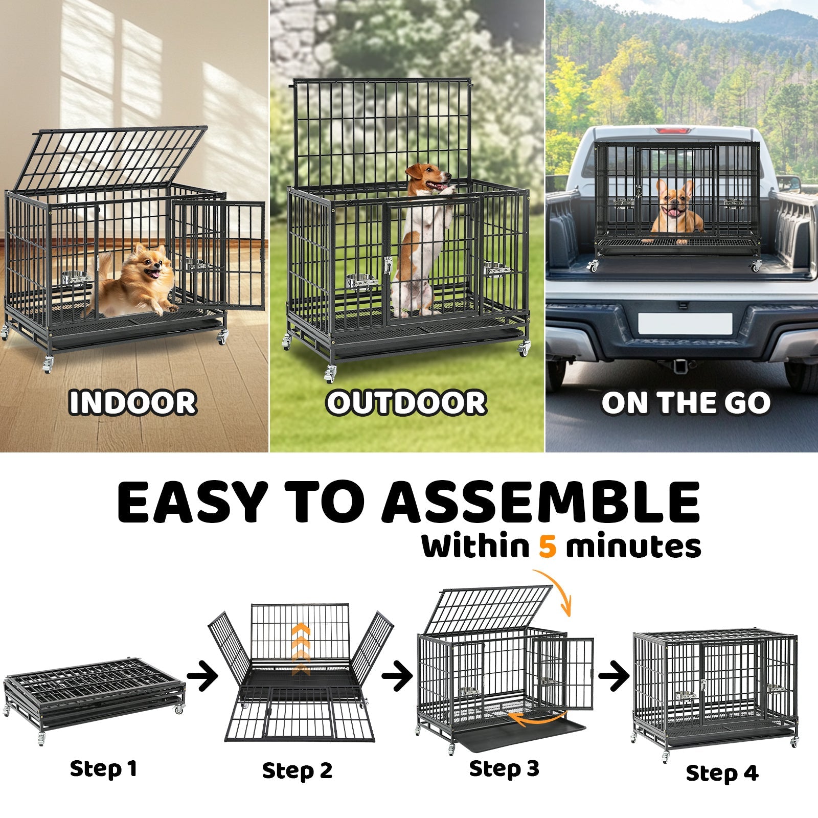  Stackable Heavy Duty Dog Crate