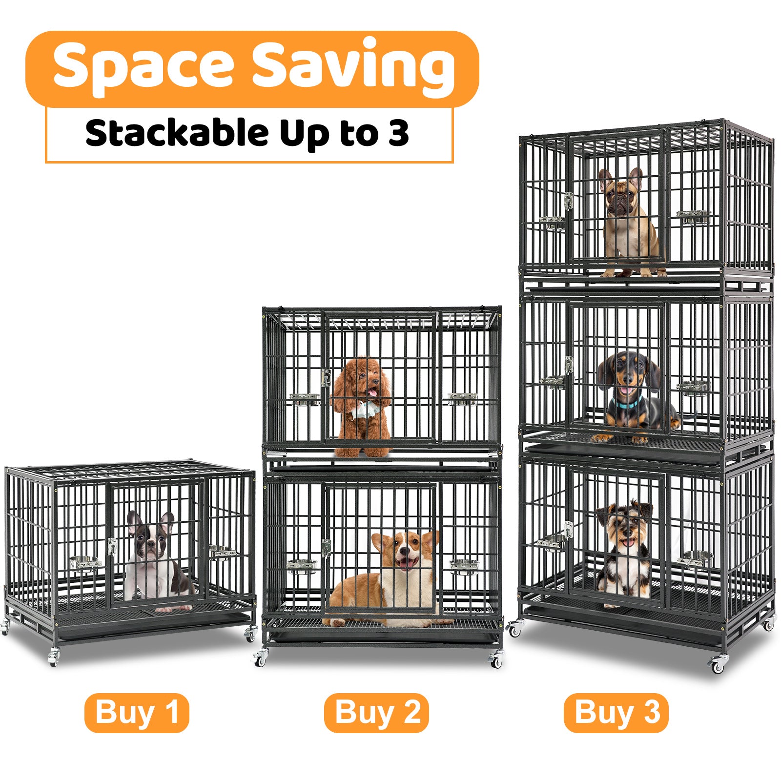  Stackable Heavy Duty Dog Crate
