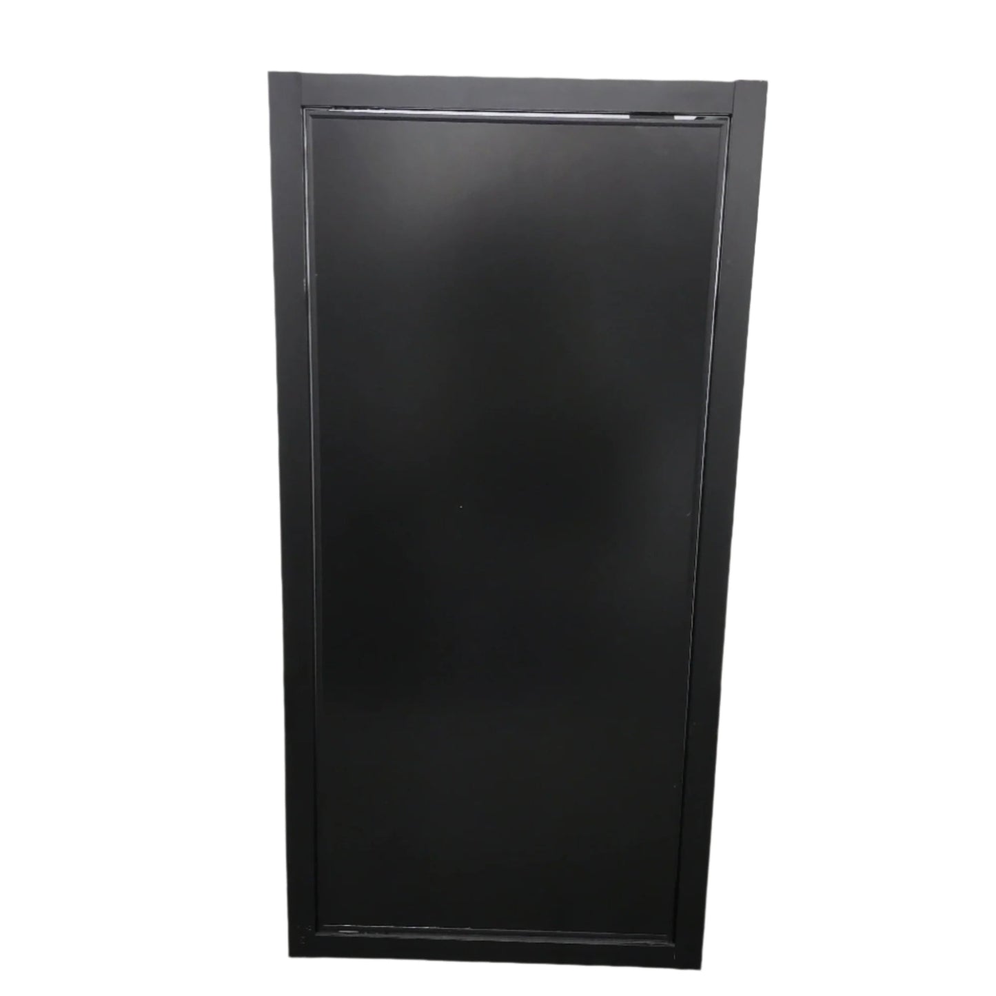 Black rectangular object on a white background