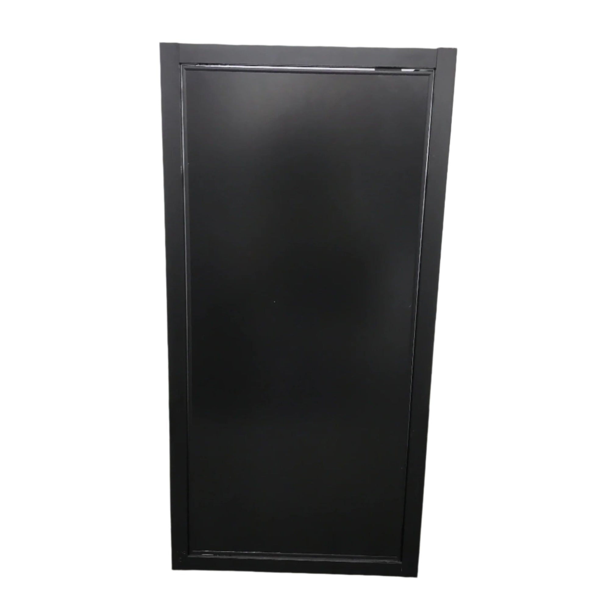 Black rectangular object on a white background