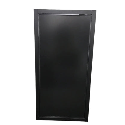 Black rectangular object on a white background