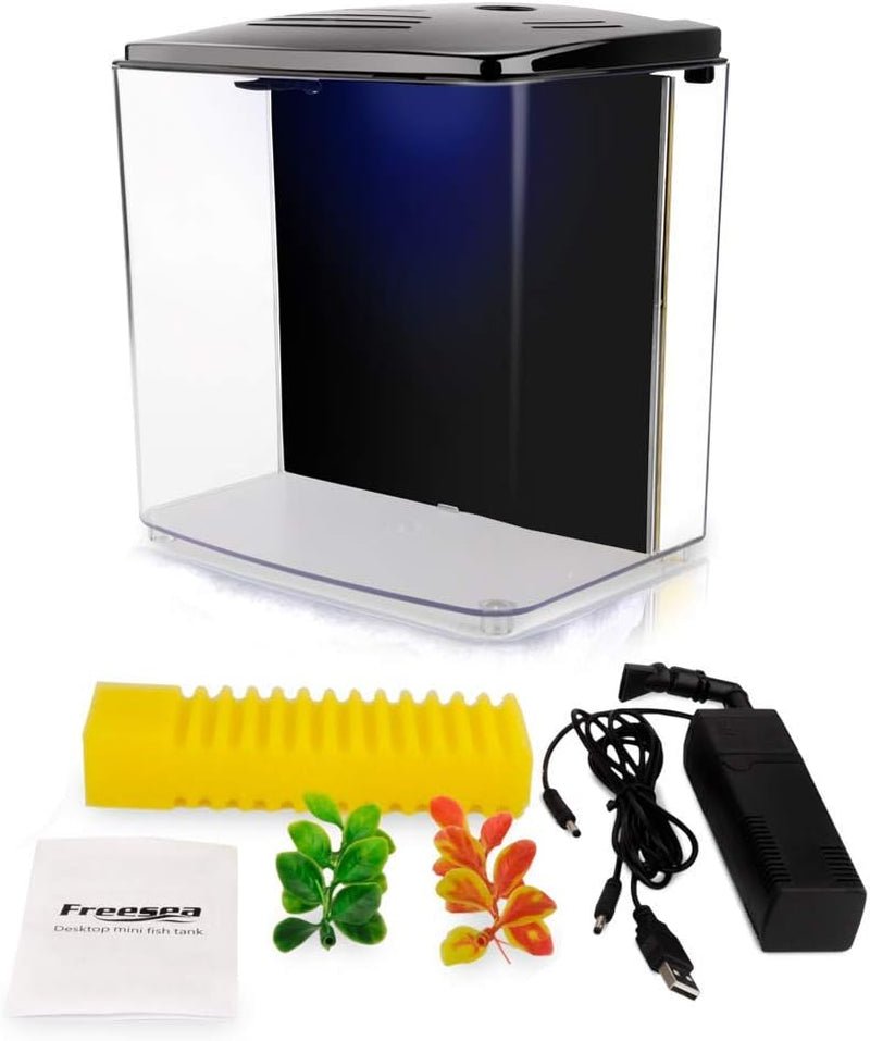 Fish tank kit with accessories on a white background