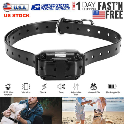 Dog Training Collar Receiver IP67 Waterproof Dog Bark Shock Collar Accessories Adjustable Belt Rechargeable Without Remote Controller
