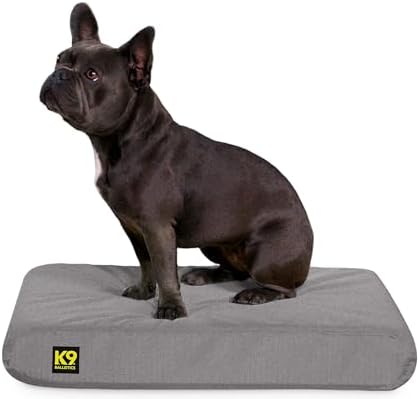 K9 Ballistics Tough Ripstop Orthopedic Rectangle Dog Bed Removable Washable Cover, Solid Orthopedic Foam for Large Dogs 40"x34", Obsidian Black