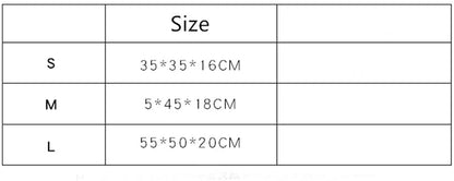 Table displaying size chart with dimensions in centimeters