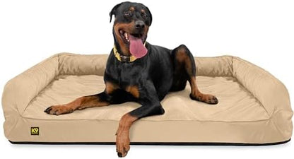 K9 Ballistics Tough Orthopedic Large Bolster Dog Bed - Washable, Durable and Water Resistant Dog Bed - Made for Big Dogs, 34"x40", Black
