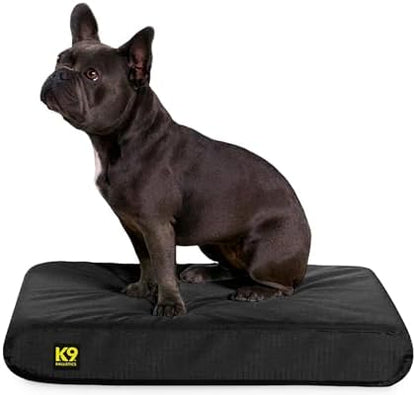 K9 Ballistics Tough Ripstop Orthopedic Rectangle Dog Bed Removable Washable Cover, Solid Orthopedic Foam for Large Dogs 40"x34", Obsidian Black