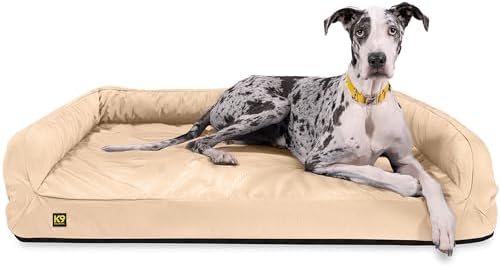 K9 Ballistics Tough Orthopedic Large Bolster Dog Bed - Washable, Durable and Water Resistant Dog Bed - Made for Big Dogs, 34"x40", Black