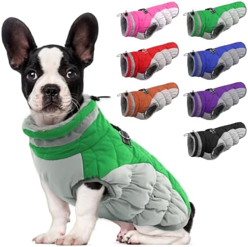 Lelepet Dog Winter Coat - Waterproof Fleece Jacket with Built-in Harness