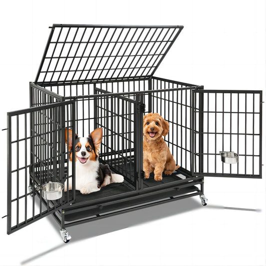 Stackable Dog Crate with Divider