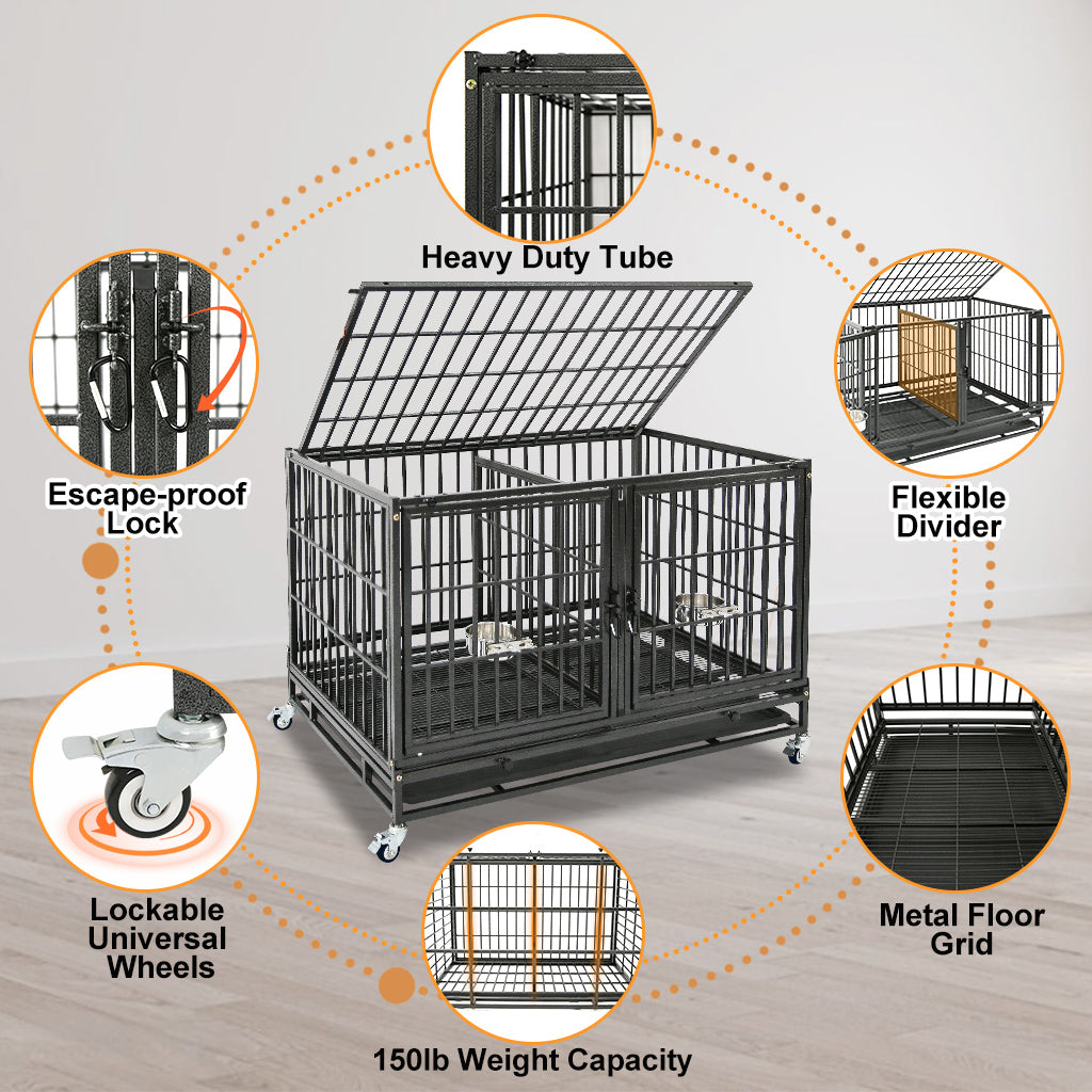Stackable Dog Crate with Divider