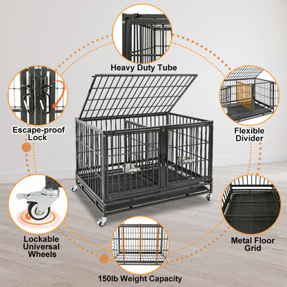 Stackable Dog Crate with Divider