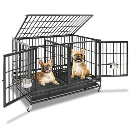 Stackable Dog Crate with Divider