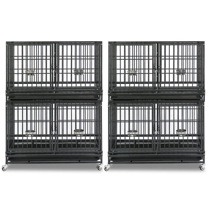 Stackable Dog Crate with Divider