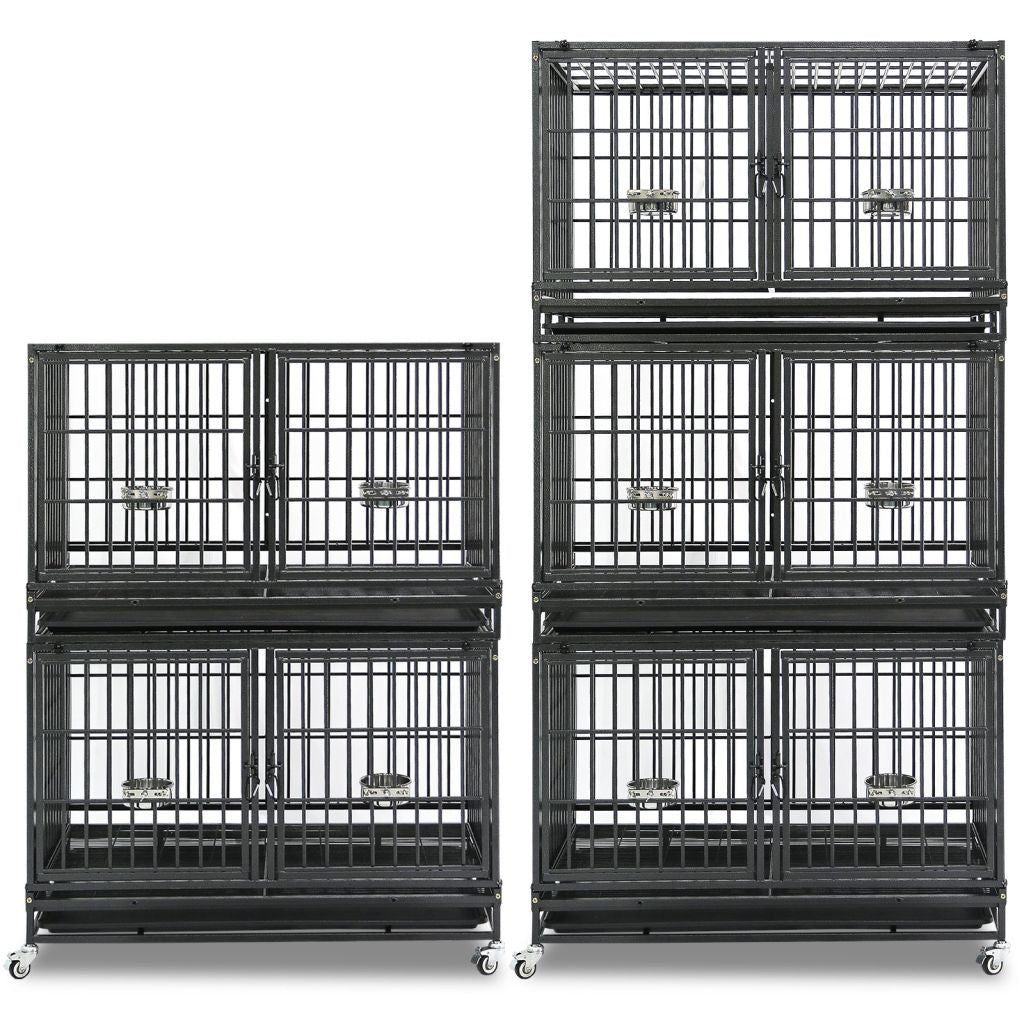Stackable Dog Crate with Divider
