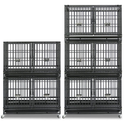 Stackable Dog Crate with Divider