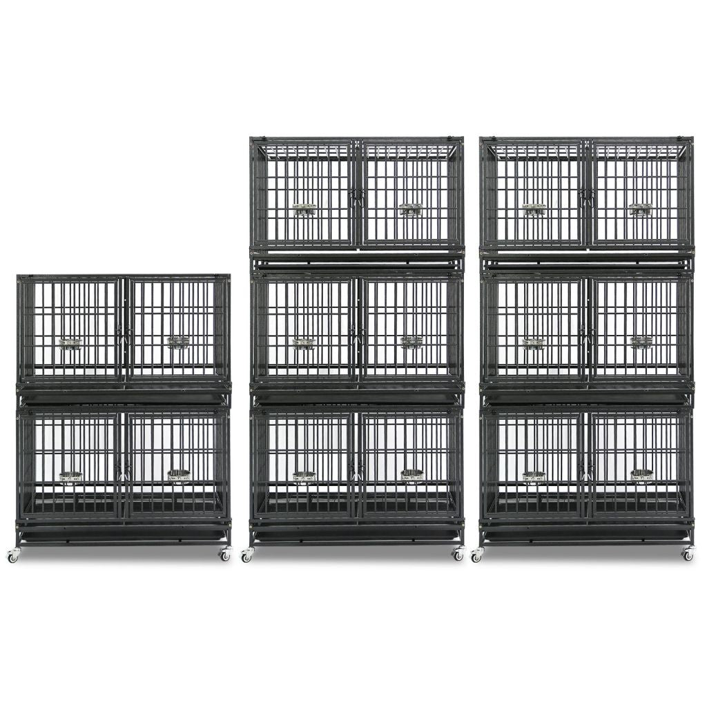 Stackable Dog Crate with Divider