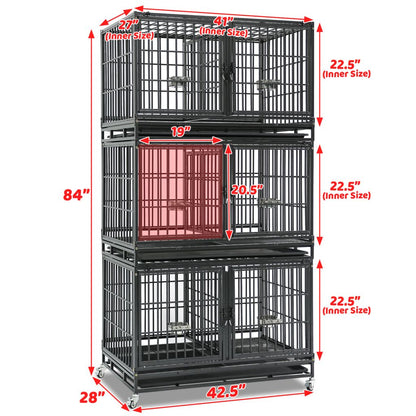 Stackable Dog Crate with Divider