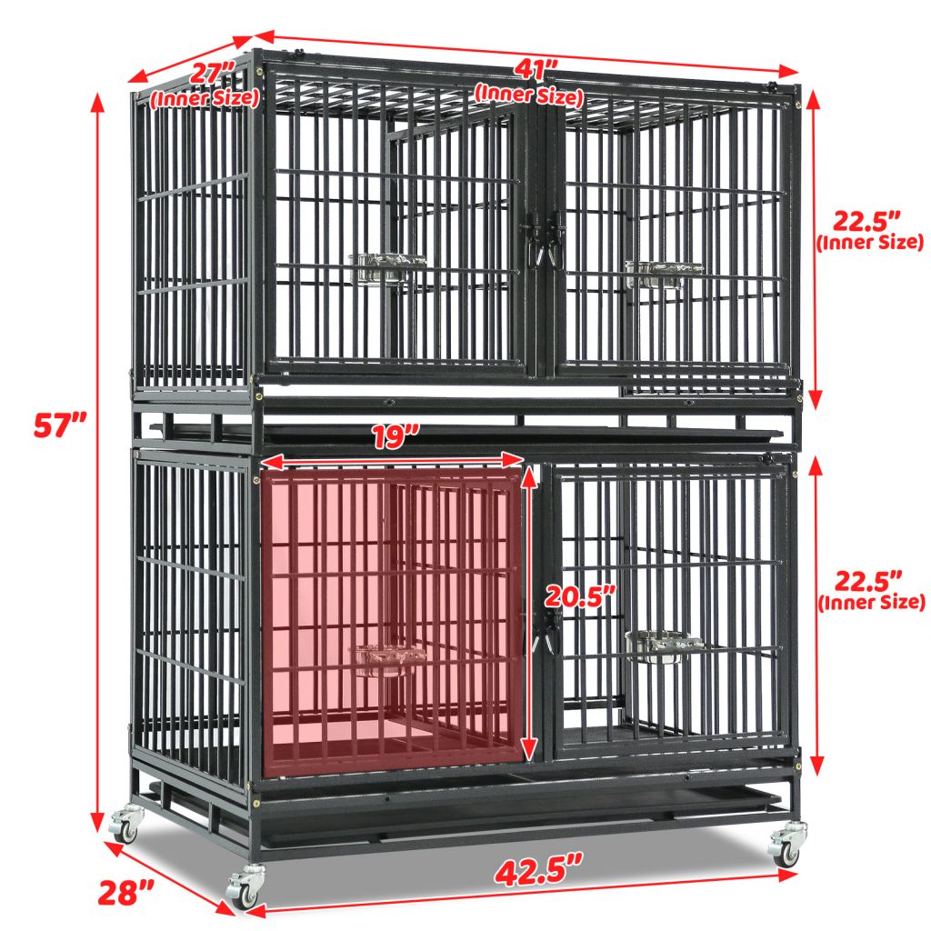 Stackable Dog Crate with Divider