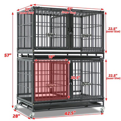 Stackable Dog Crate with Divider