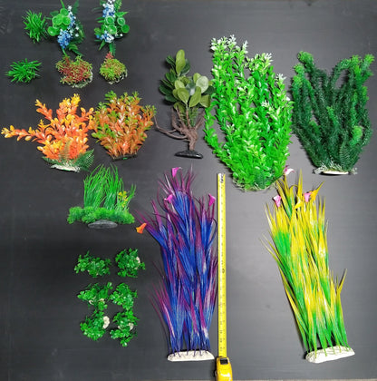 Premium Artificial Aquarium Plant Package for Fish Tank, THE MEG PLANT PACK