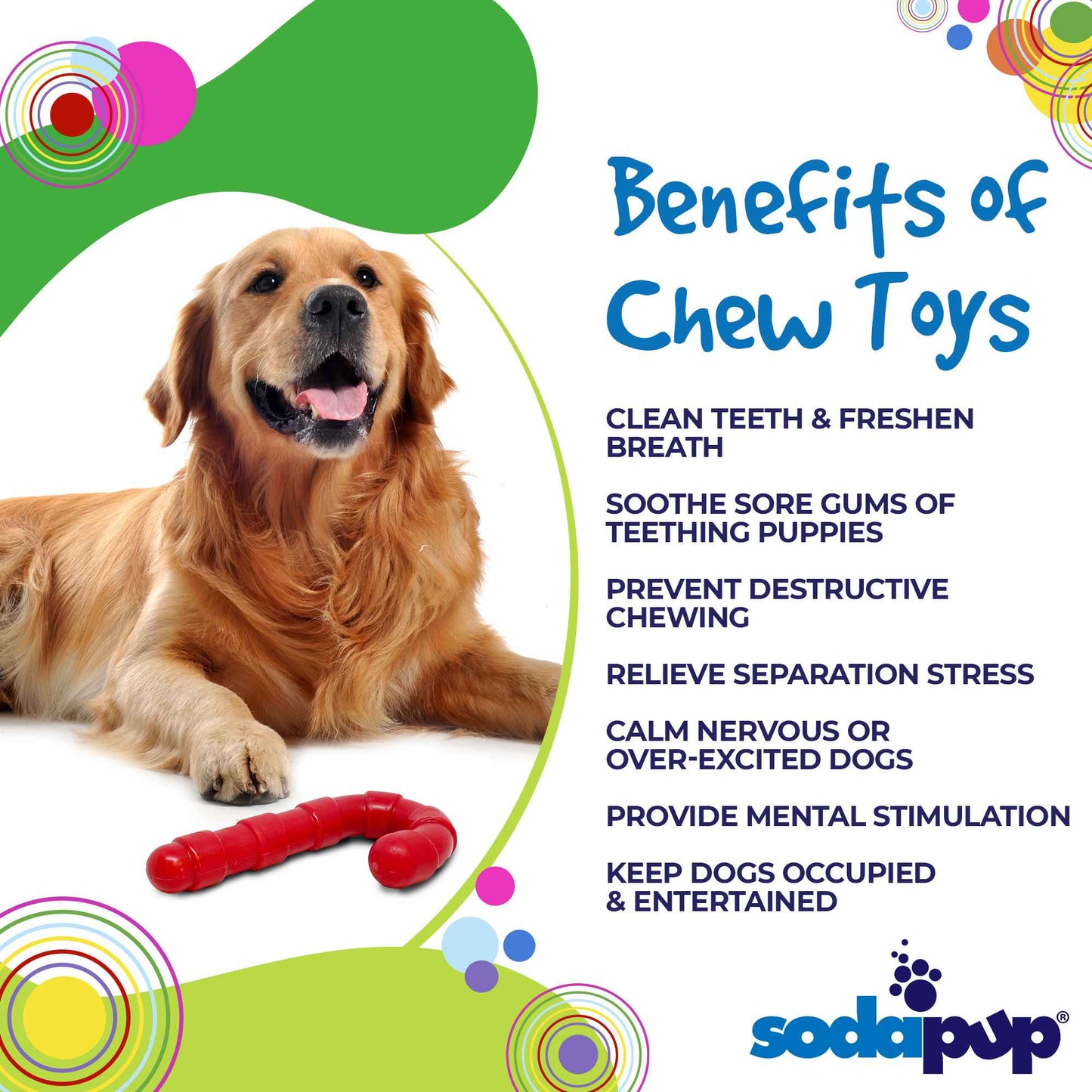 Candy Cane Nylon Dog Toy for Aggressive Chewers | USA Made | SodaPup