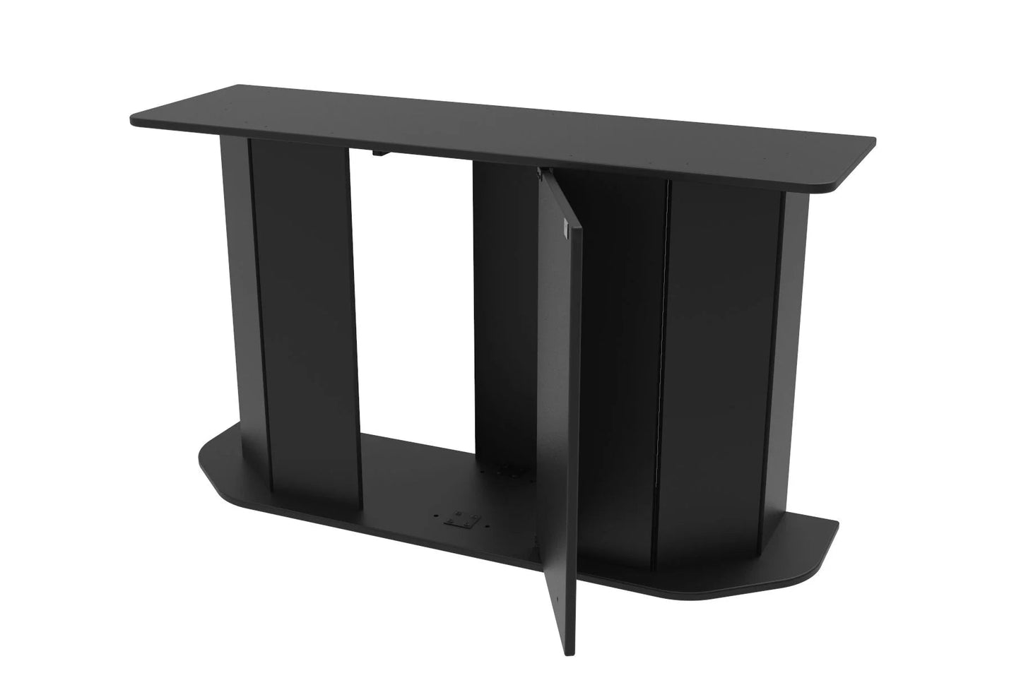 Black computer desk on a white background