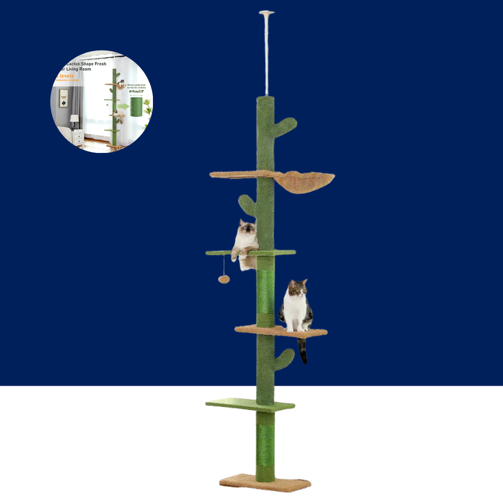 5 Tier Cat Tree Tower with Scratching Posts & Hammock