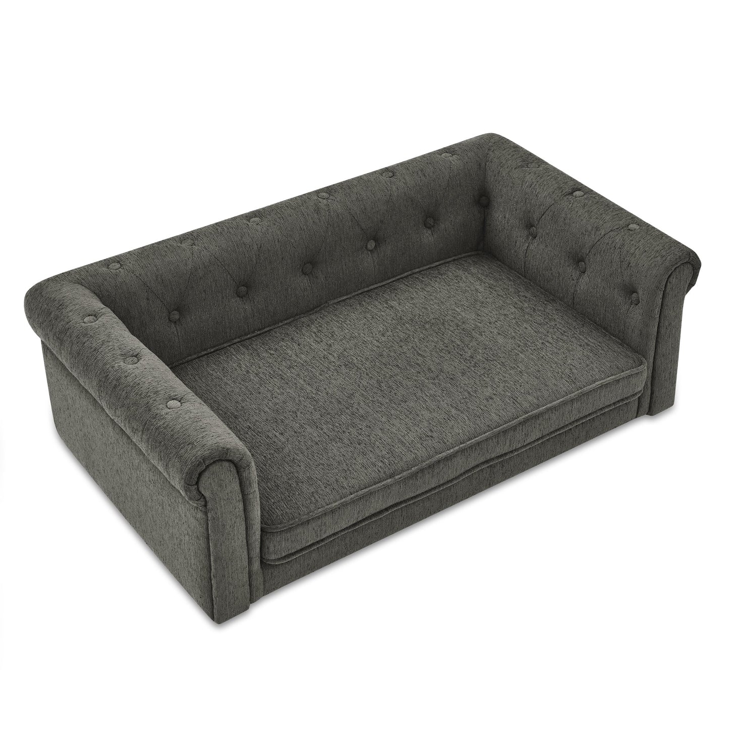 Gray pet sofa on a white background
