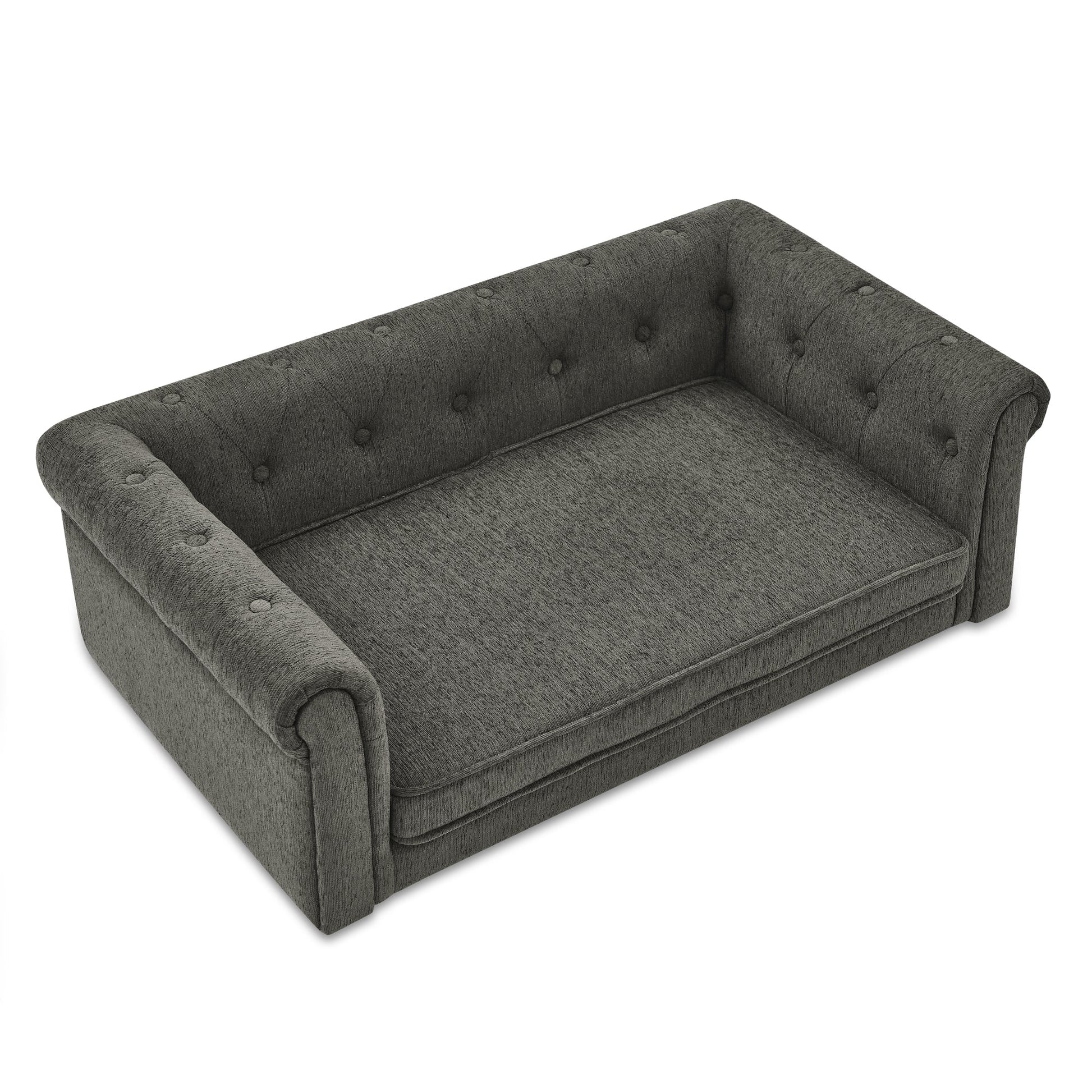 Gray pet sofa on a white background
