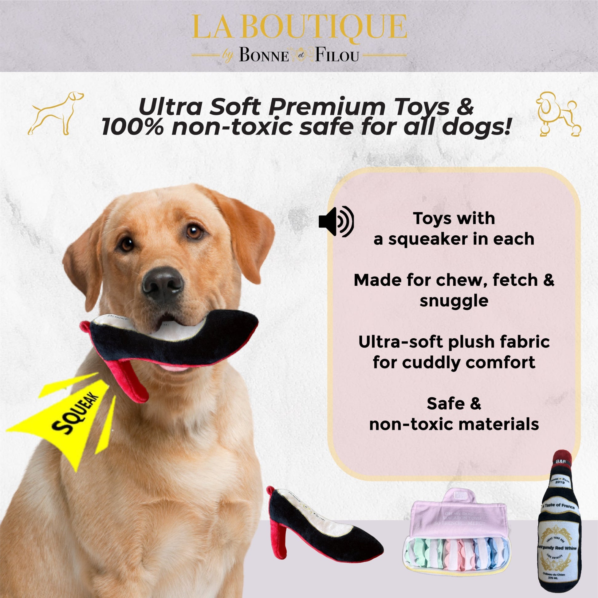 Plush Squeaky Dog Toy Set- Large - Image 6