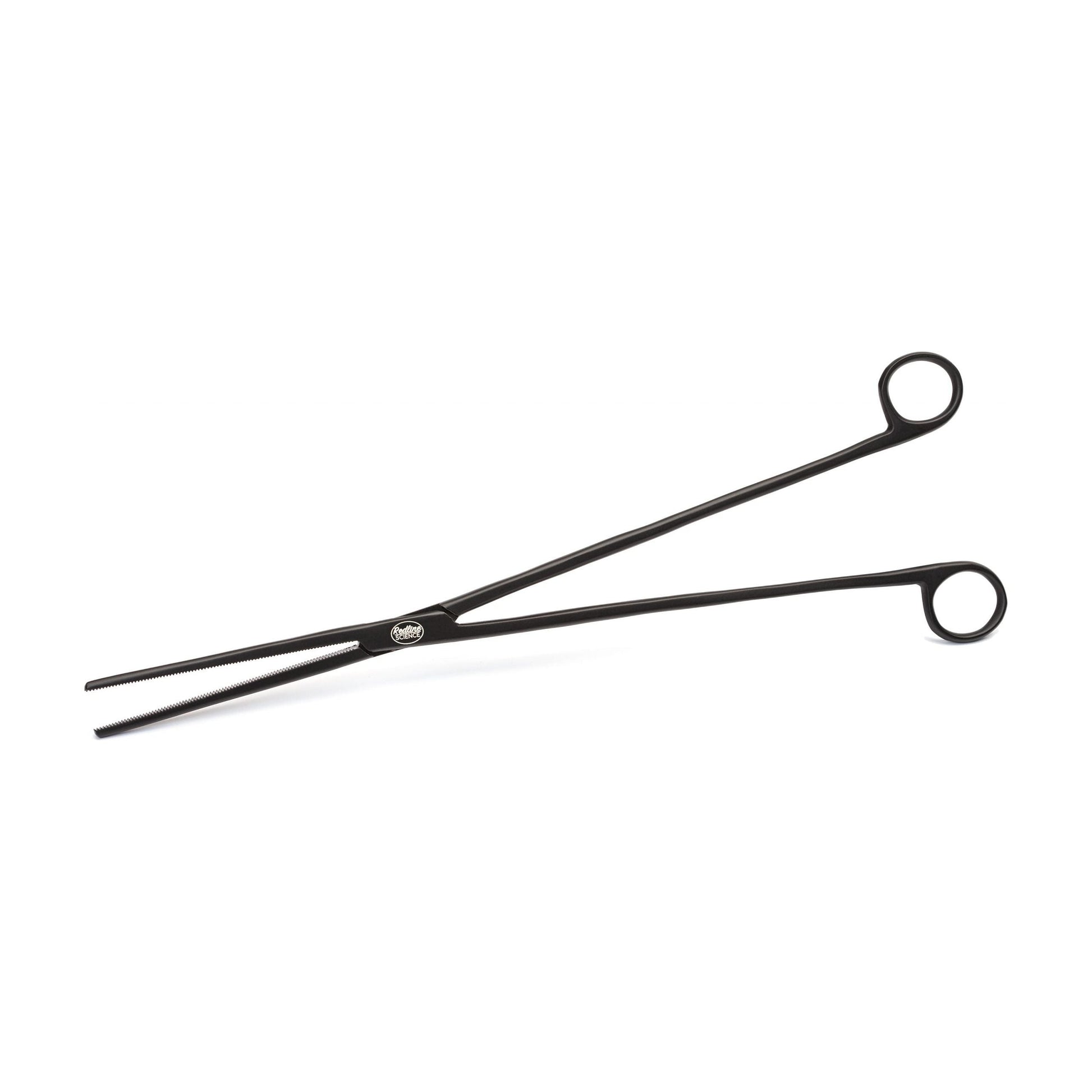 Black tongs on a white background