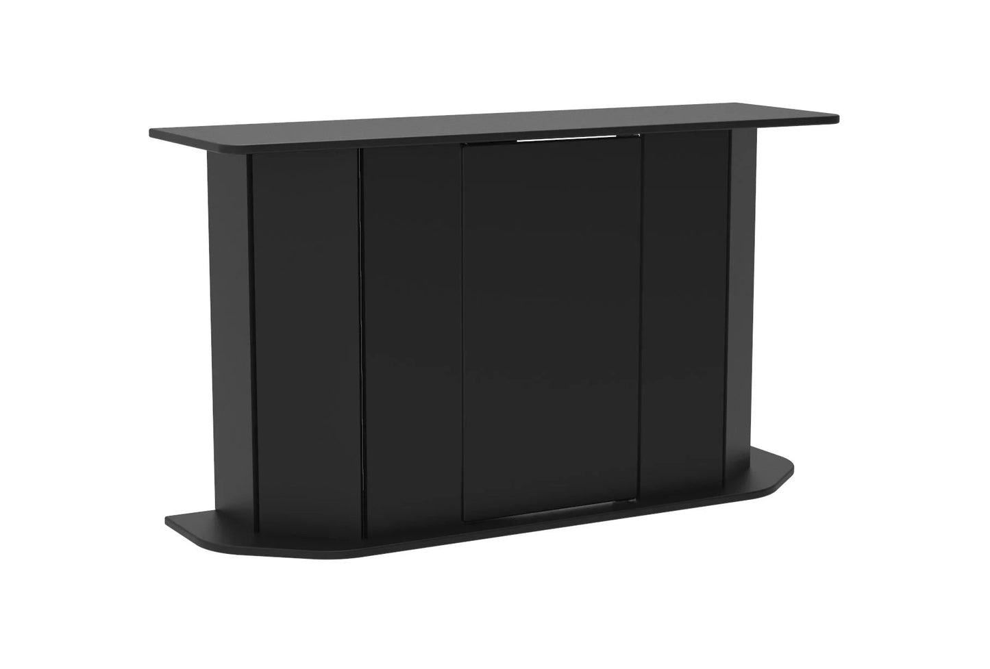 Black modern console table on a white background