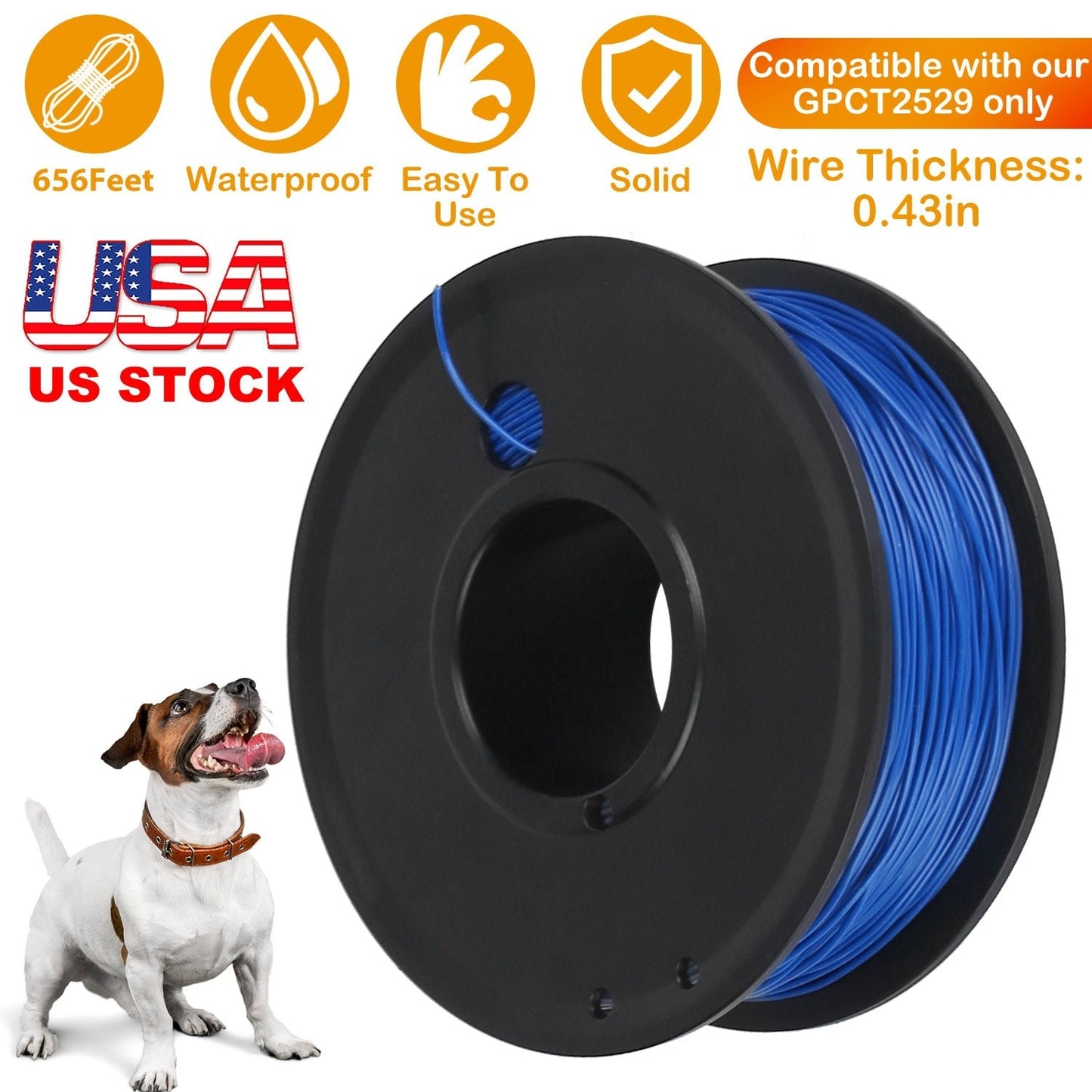 656 Feet 0.43in Dog Fence Wire Copper Boundary Wire for GPCT2529 Dog Fence System