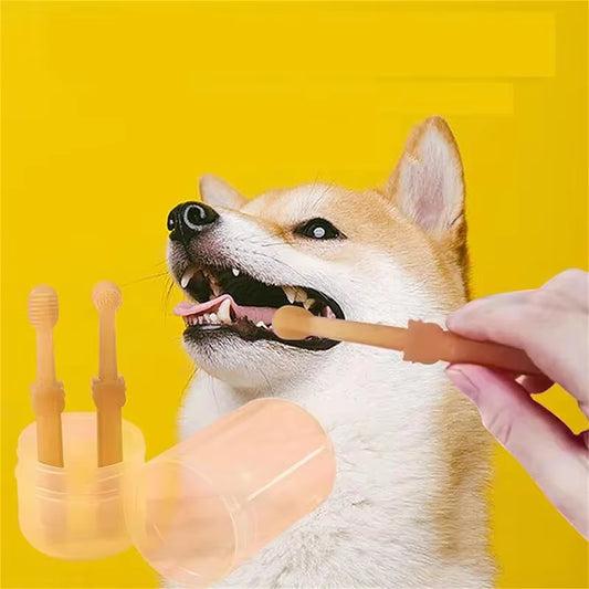 Soft Silicone Toothbrush & Tongue Sper for Dogs and Cats.
