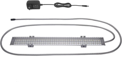 LED light bar with power adapter on a white background