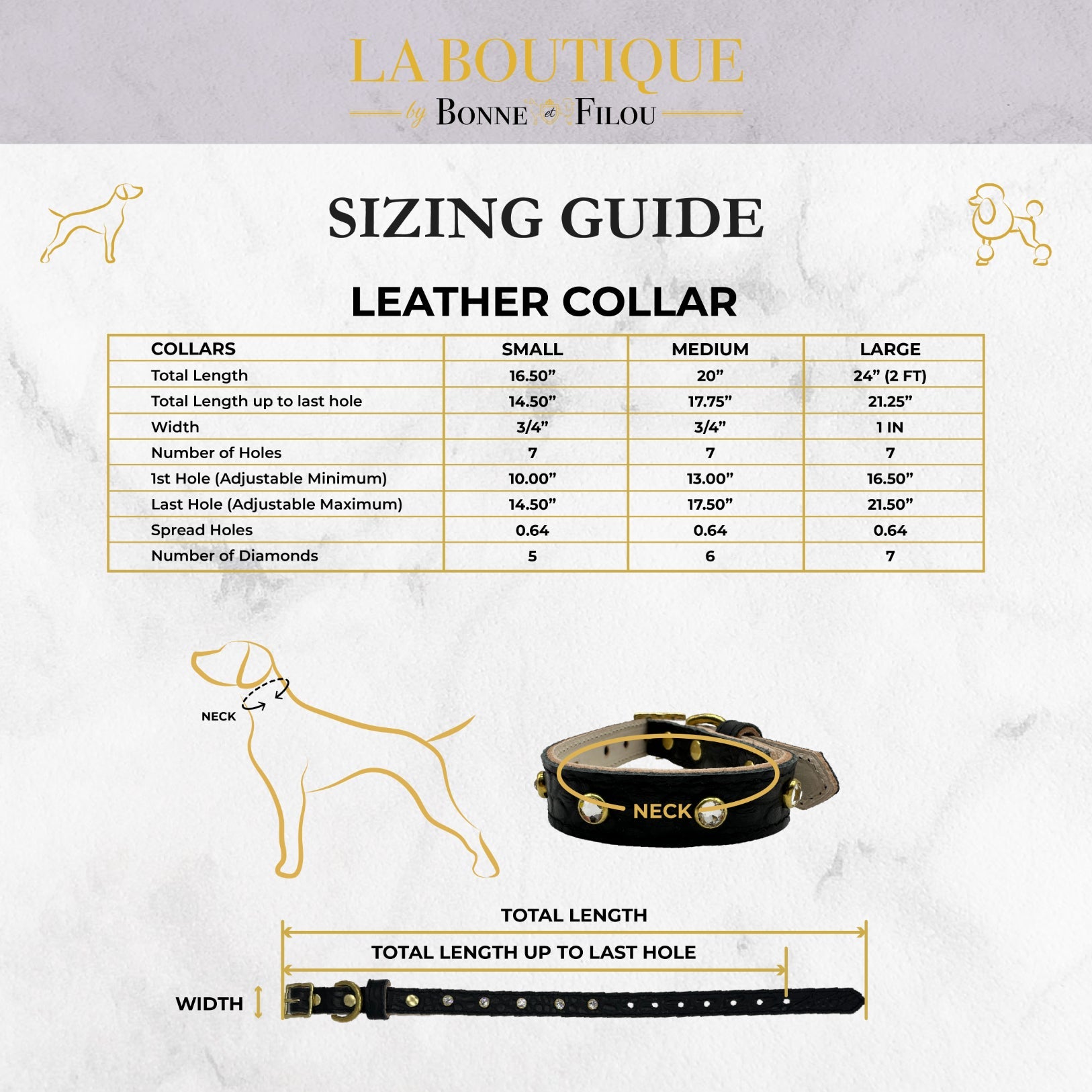 Plain Leather Dog Collar - Image 2