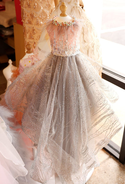 Dog Sequin Princess Queen Gown
