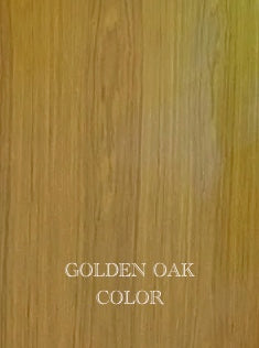 Wooden surface with 'Golden Oak Color' text