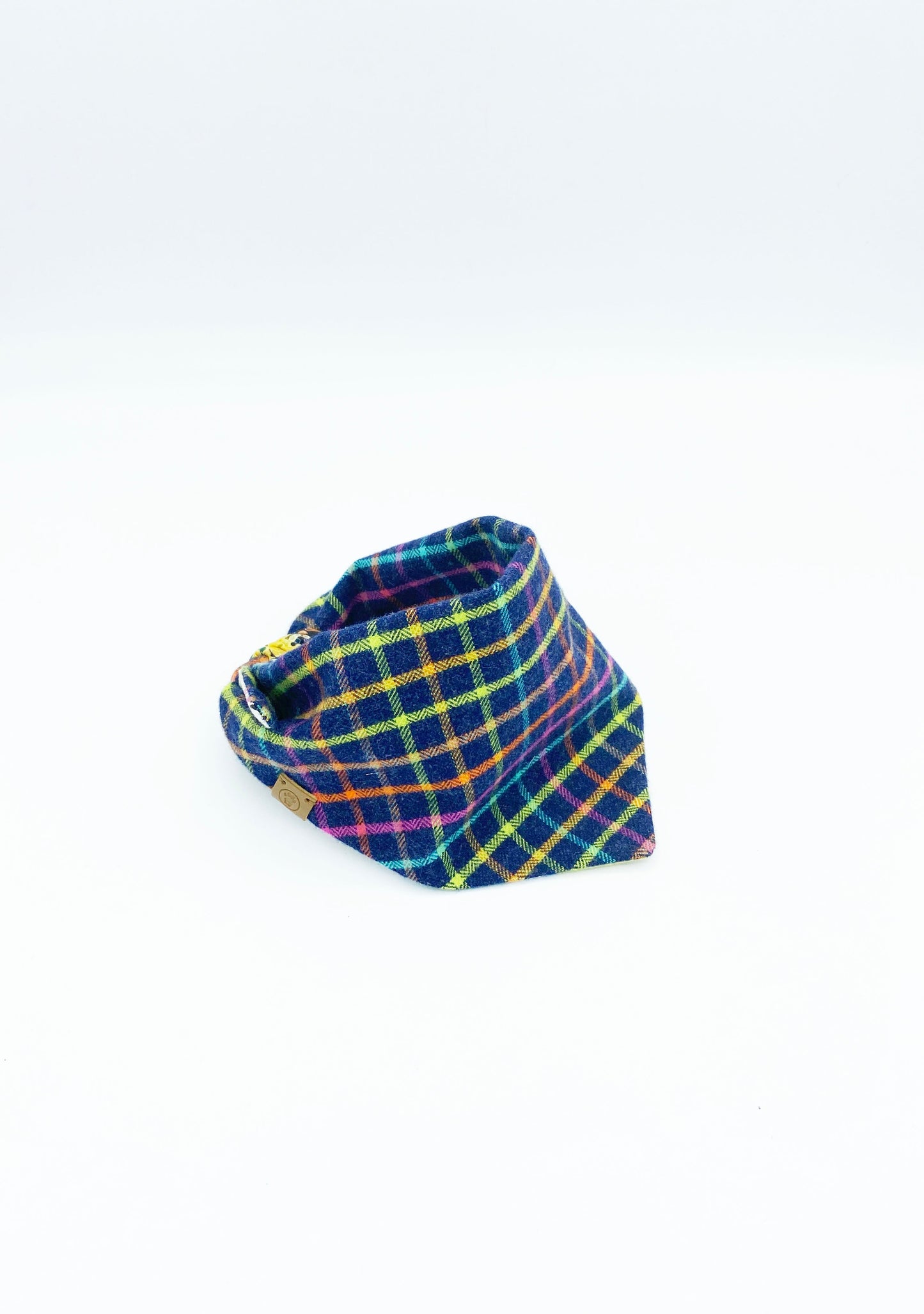Plaid dog bandana on a white background