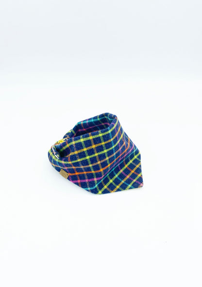 Plaid dog bandana on a white background