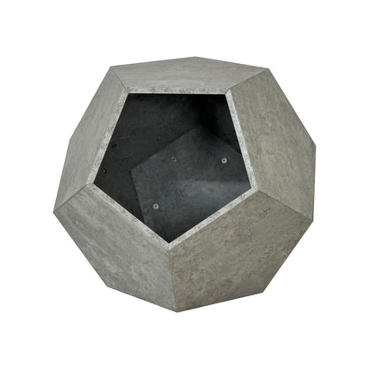 Geometric concrete planter on a white background