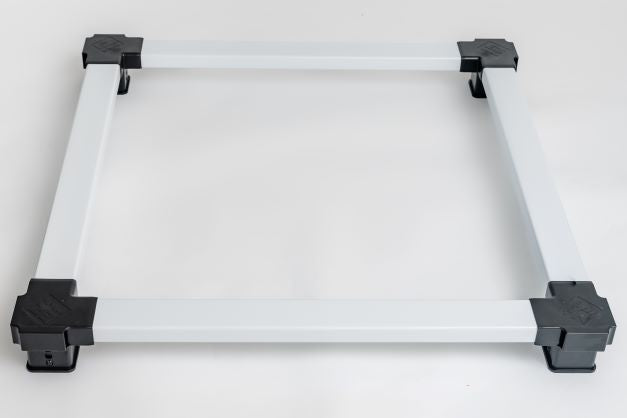 Square frame with black corners on a white background