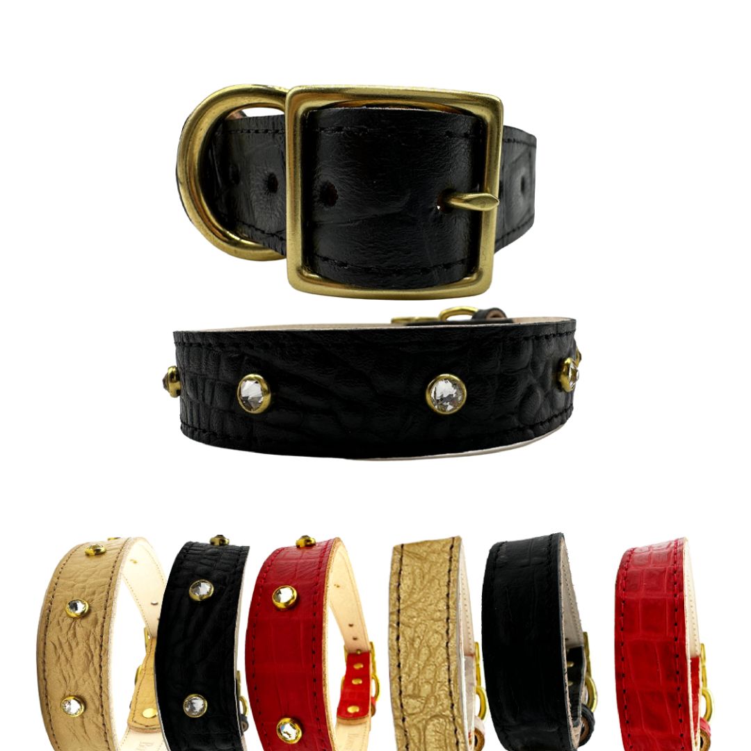Croc Leather Dog Collar - Image 4