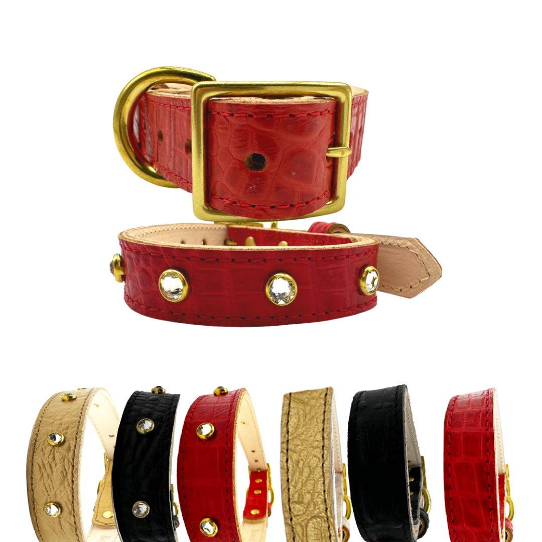 Croc Leather Dog Collar - Image 6