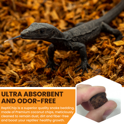 RediChip is the premium medium-sized coconut chip substrate for assorted reptiles - ultra-absorbent and odor-free