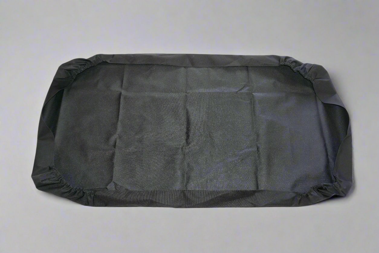 Gray car seat cover on a white background