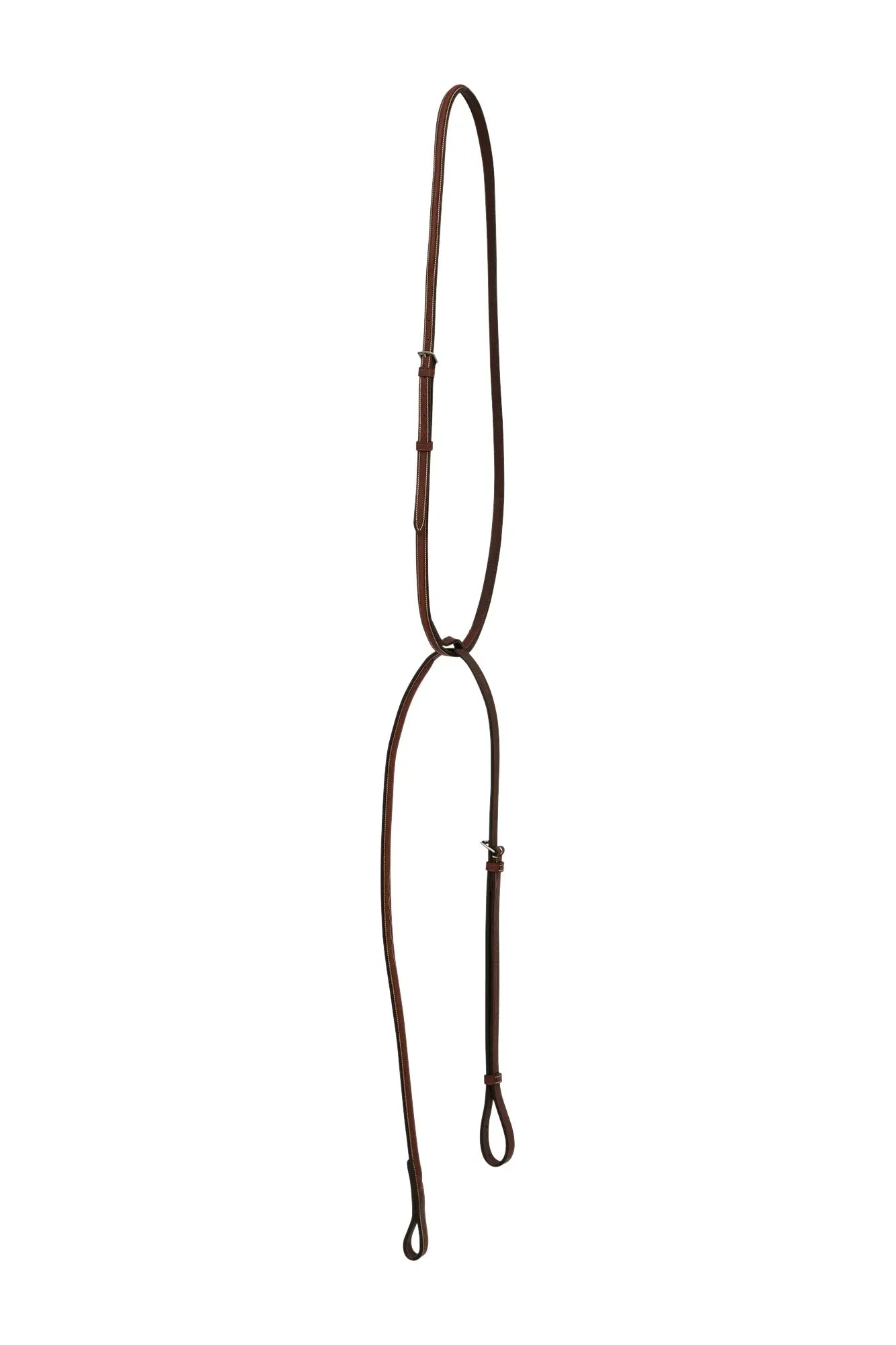 Brown leather rein on a white background