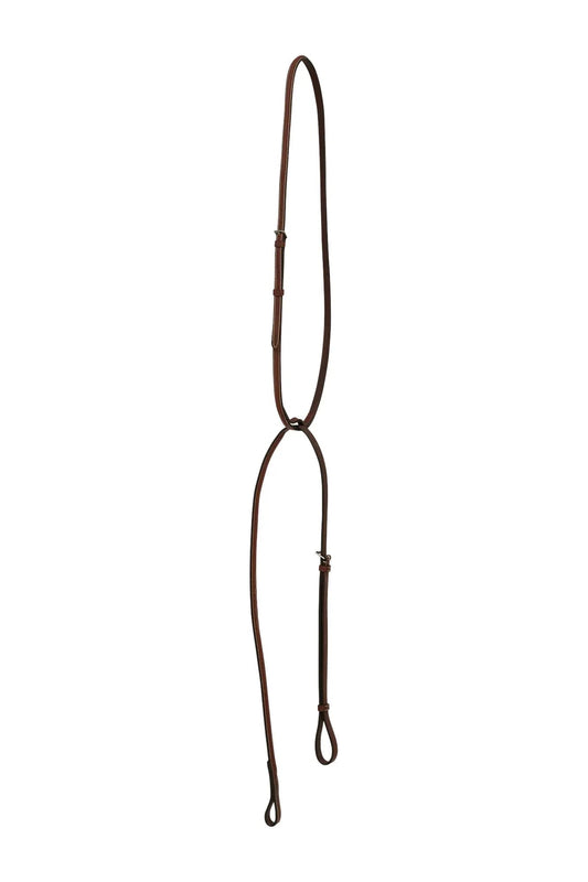 Brown leather rein on a white background